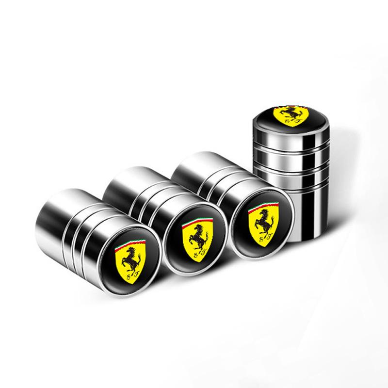 Car Tire Wheel Valve Caps Cover Suede Car Key Chain Ring Keychain for Ferrari Roma 488 Portofino F8 Roma Spider SF90 Tributo