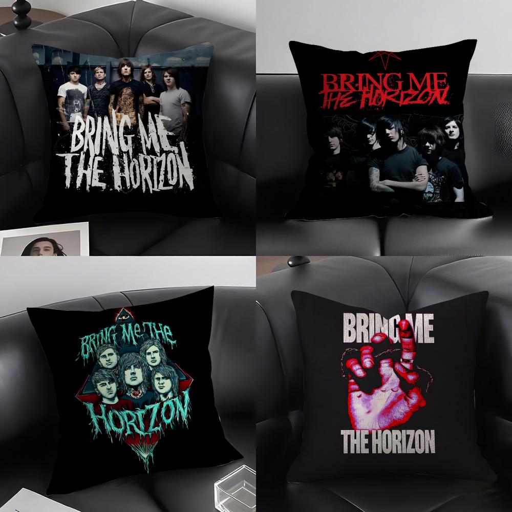 BBring Me The HHorizon Band Cushion Cover Pillowcase Ultra Soft Skin Friendly Fabric Cloud Like Comfort Concealed Zipper