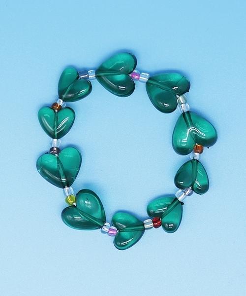 Bonbeau Fancy Heart Line Beads Bracelet Colored Heart Ball Bead Bracelet 6 Colors