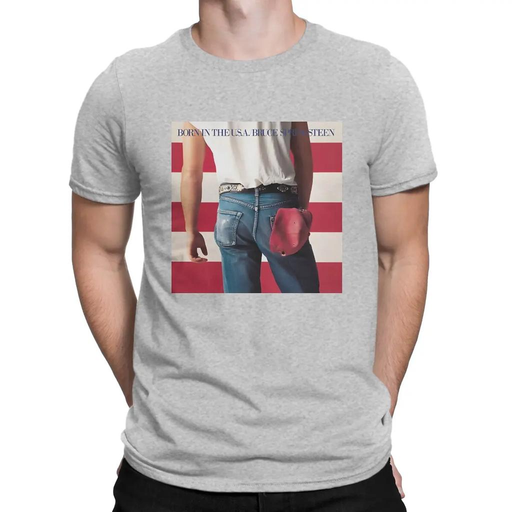 Funny USA T-Shirts for O Neck Pure Cotton T Shirt Bruce Springsteens Rock Singer Short Sleeve Tee Shirt Summer Clothes