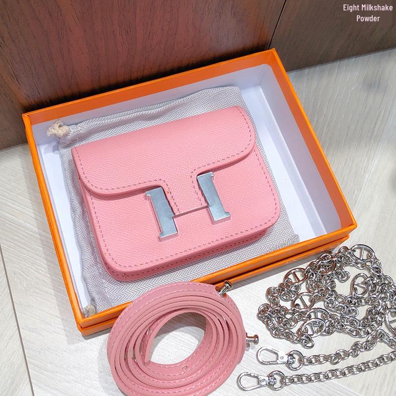 

Міні Сумка-ланцюжок KangKang H з пряжкою, з шкіри з тисненням у вигляді п ятачка та пальмового листя - Жіноча поясна сумка для помади 13*3*10cm