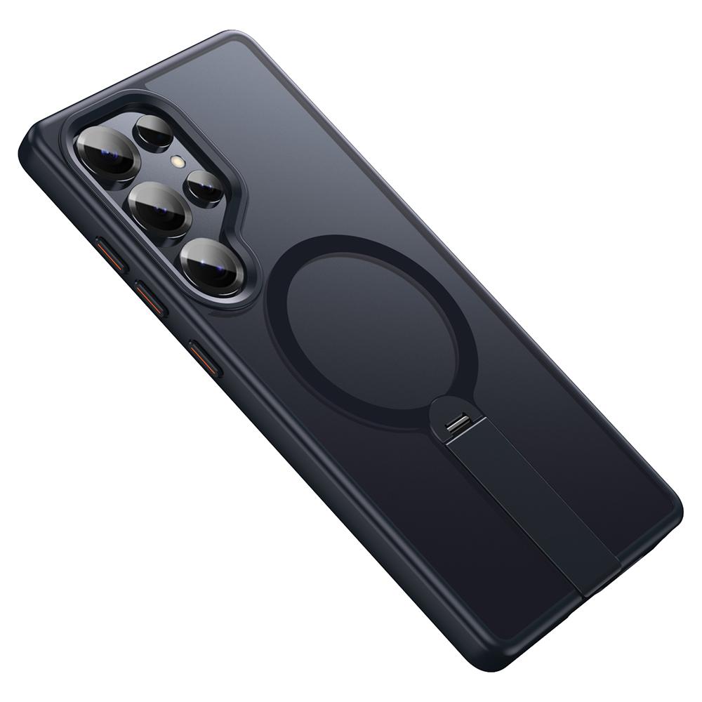 For Samsung Galaxy S25 Ultra Case Compatible with MagSafe Rotating Straight Kickstand TPU+PC Matte Phone Cover