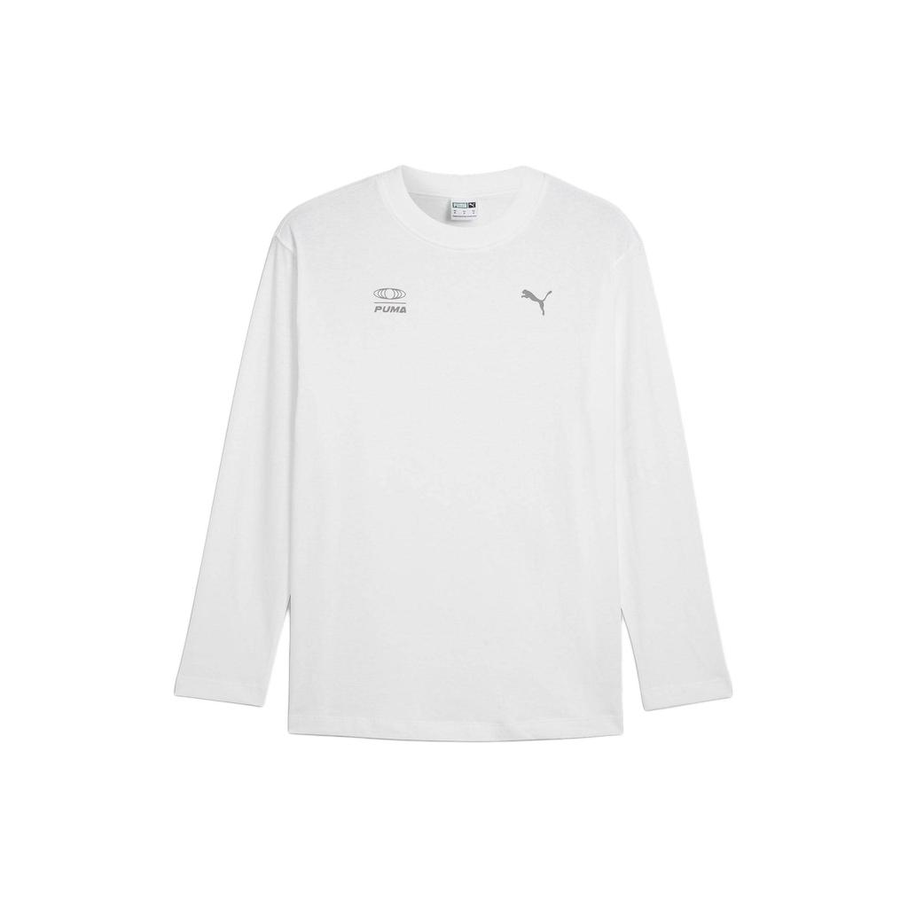 Puma Dare To Long Sleeve Tee With Back Letter Print Men Tops White 627991-02