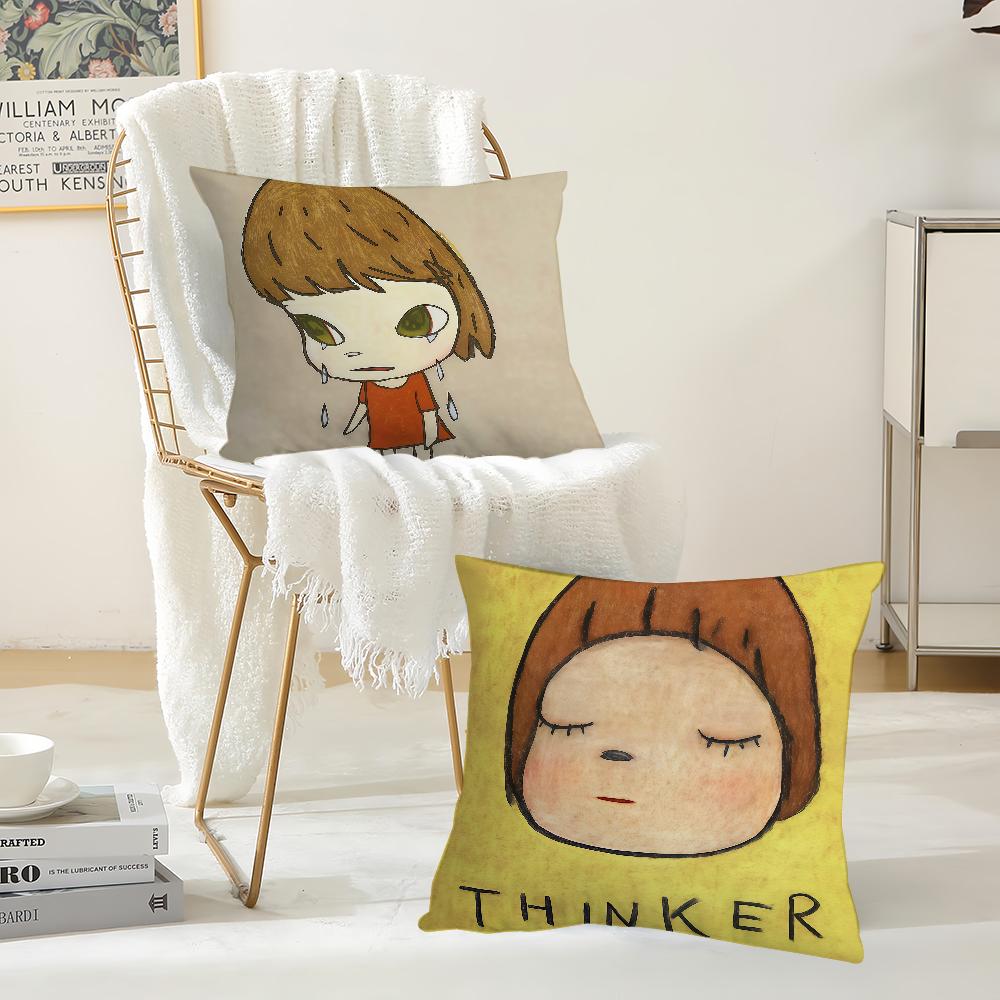 Art YYoshitomo Nara Pillow Case Suitable For Bedrooms Living Rooms Cars Home Decoration
