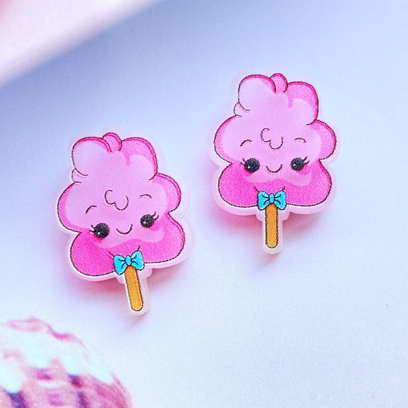 20Pcs Mini Lovely Cartoon Ice Cream Flat Back Resin Art Supply Decoration Charm Craft Hair Bow Accessories H520