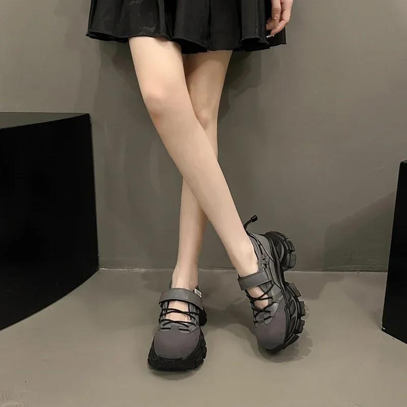 fashion 2024 Hot Sale Shoes Female Elastic Band Women's Vulcanize Shoes Autumn Breathable Mesh Mixed Colors Platform Casual Sports Shoes
