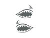 Cutting Sticker Shark Gray Left and Right Set 4.7 Inches (12 Cm)