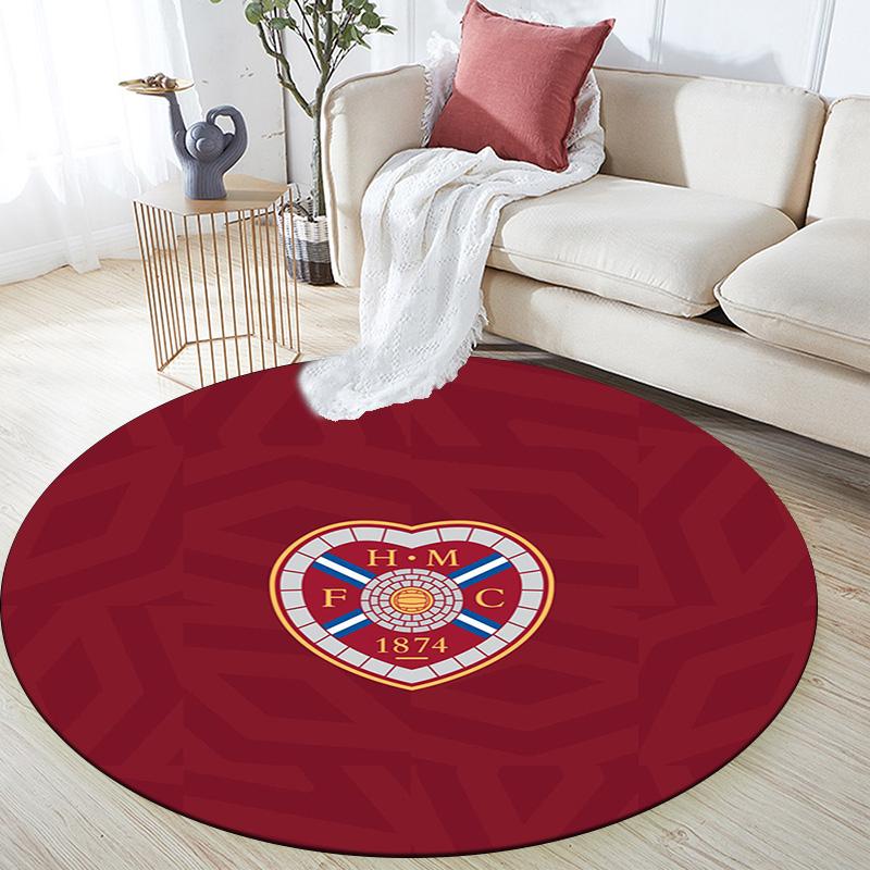 Heart of Midlothian Round Area Rug Under Office Chairs Bedroom Living Room Home Decor