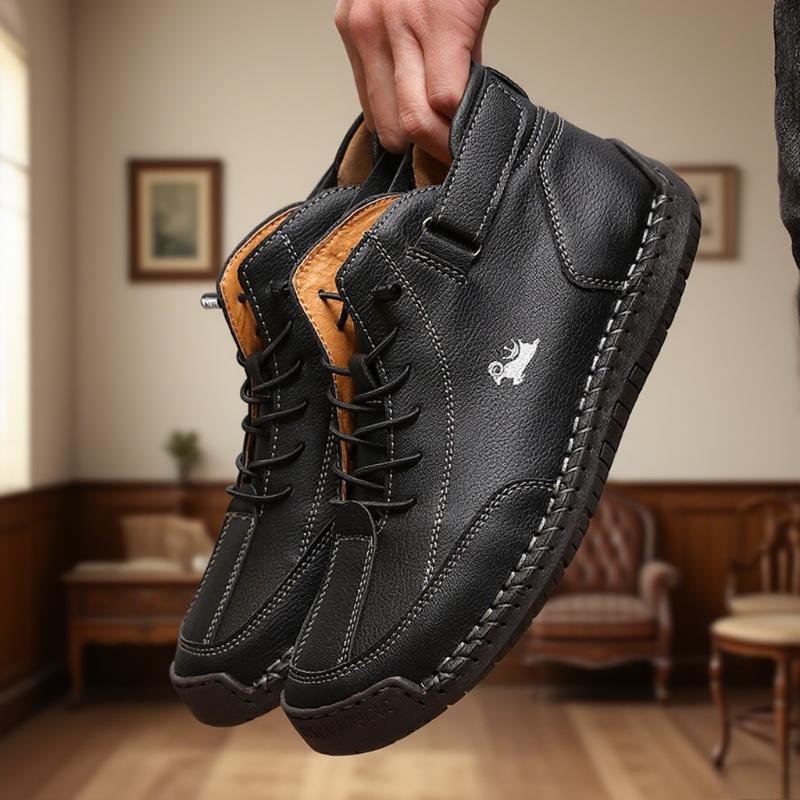Men's Loafers Comfortable Suede Casual Shoes Retro Platform Lace-up Flat Half Slippers Mules Para Hombre New for daily use