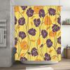 Yellow Purple Floral Print Shower Curtain Modern Decor for Bathroom Customizable Size Available On