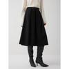 ELLE Black Brushed A-line Drape Skirt