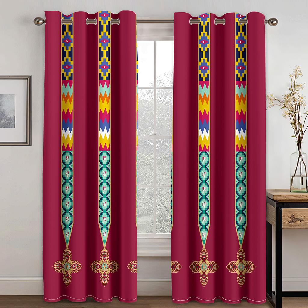 Modern Baroque Boho Saba Erhiopia Free Shipping Window Curtain For Living Room Kids Bedroom Bathroom Kicthen Door Home Decor2Pcs