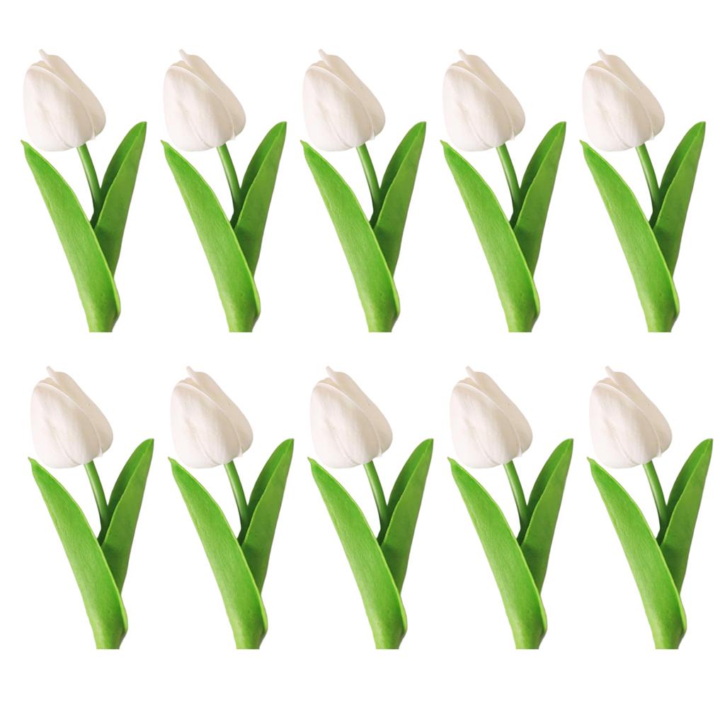 10PCS Artificial Flowers Tulip Bouquet PE Fake Flowers Wedding Garden Decoration Outdoor Home Garden Bouquet Vase Decor Plant