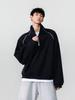 Men's American Street Style Double-Sided Fleece Half-Zip Long-Sleeve Solid Color Base Layer Top