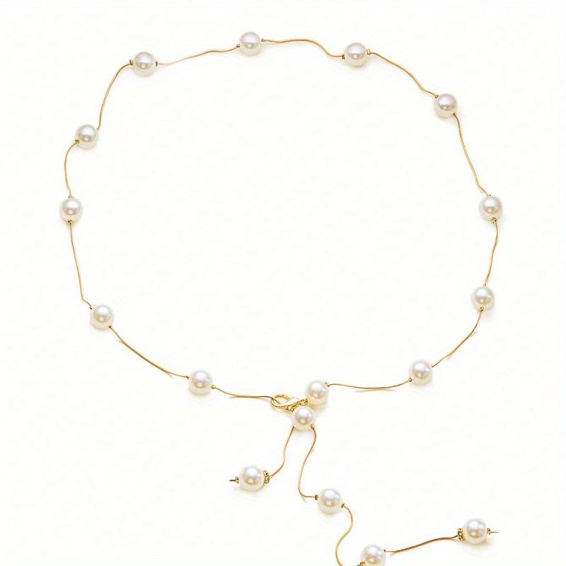 1 Stück Elegante Sommer Strand Wassertropfen Perlenanhänger Taillenkette, Damen Körperschmuck Accessoire