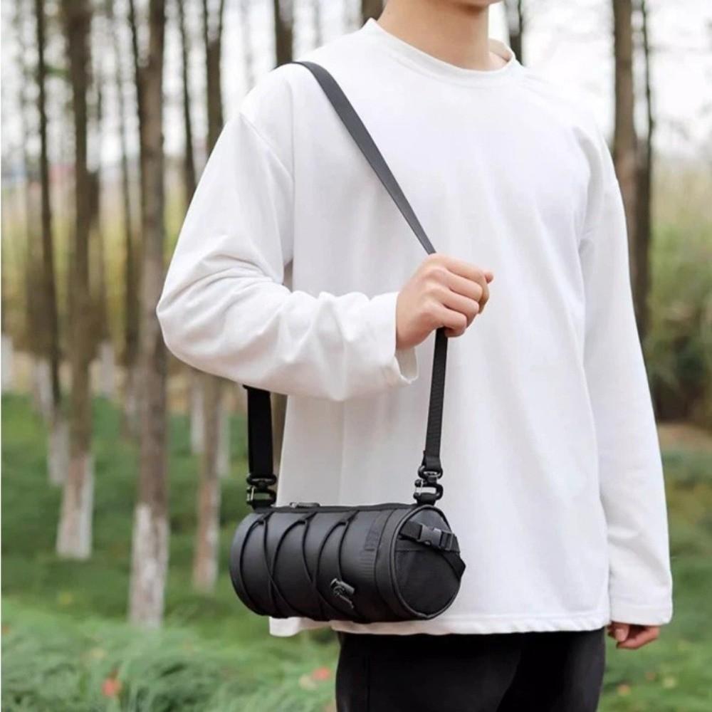 Multifunctional Bicycle Front Frame Bag Oxford Fabric Large Capacity Bike Storage Organizer With Elastic Band Cycling Accessory
