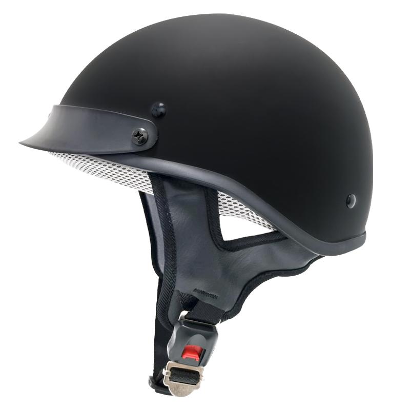 VIRTUE  Motorcycle Helmet Retro German Style ABS Material Half Open Face Foam Quick Release Closure Motorbike Riding матовый черный