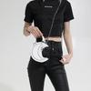 Moon Shape Rivet Chain Bag Women's Handbag