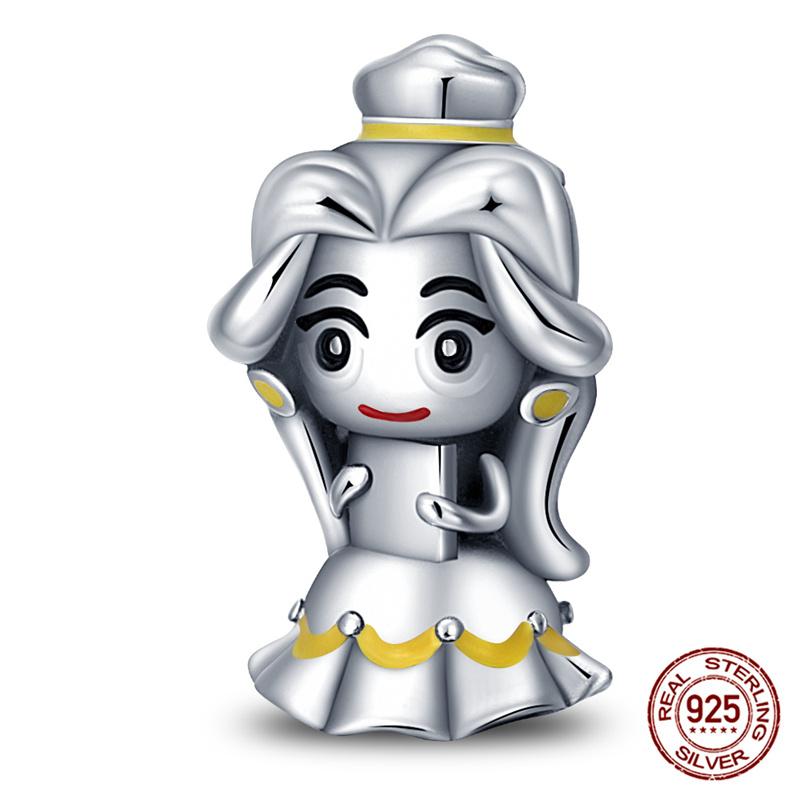 Marvel Disney Snow White Tree Elf Mickey 925 Silver Charms for DIY Jewelry Making Women Gift Bracelet