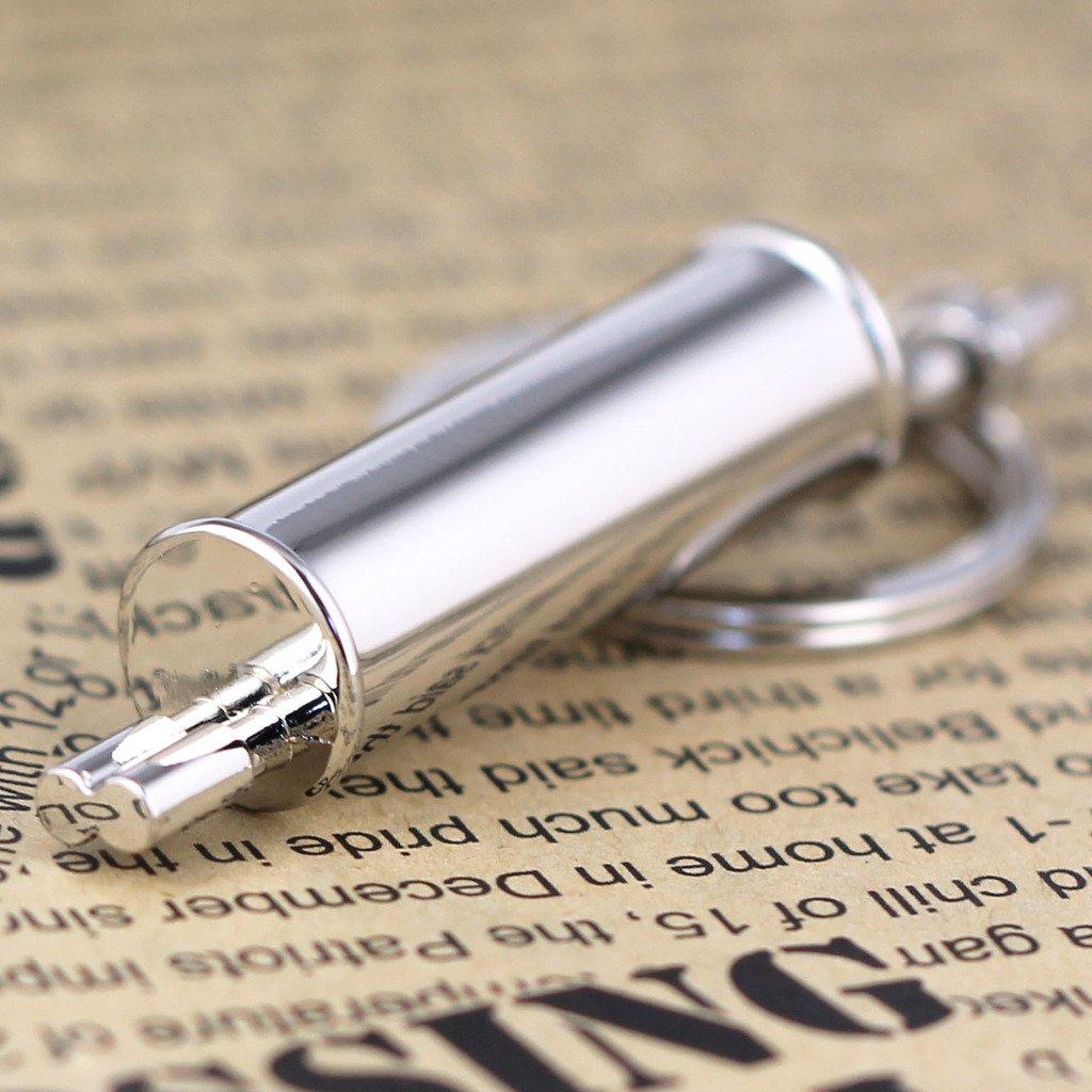 [maycom] Muffler Keychain Refined Chrome Tailpipe Exhaust Pipe Key Chain