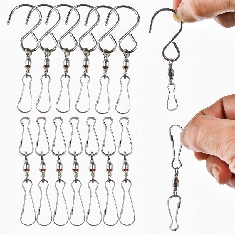 360° Rotating Stainless Steel S-Shaped Hook for Wind Chimes