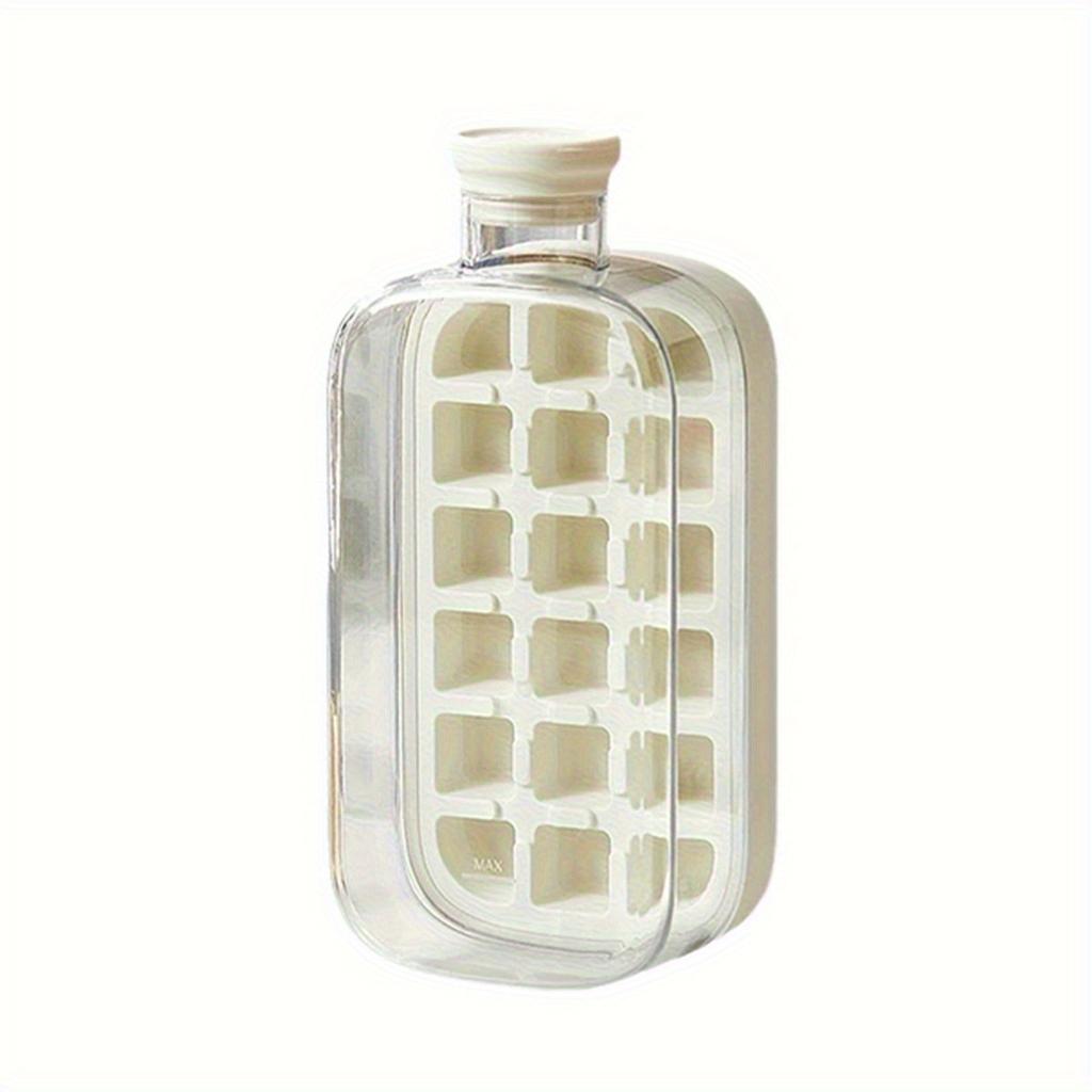 2 In 1 Ice Cube Maker Water Bottle , Touch Free Silicone Ice Trays, 12/18 Grids, Leak Proof, Easy Release for Home/Office/Trave