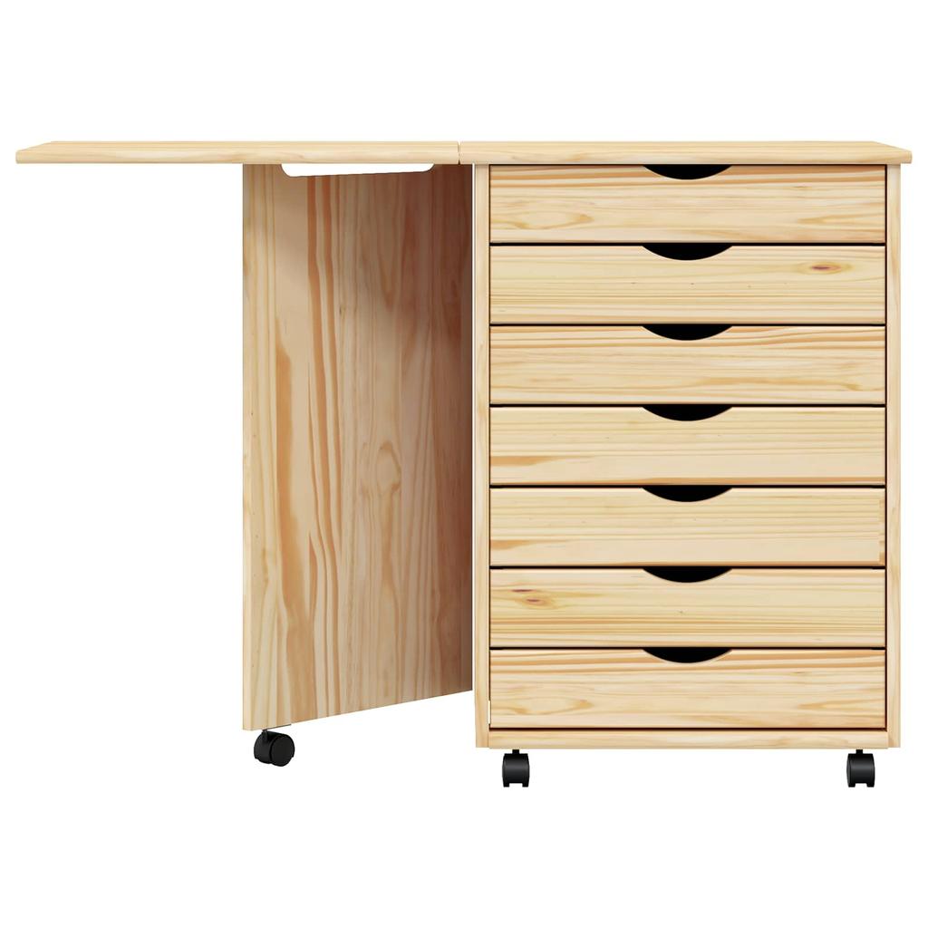 MOSS Mobiler Schreibtischwagen mit Klarlack-Finish 105,5 x 39 x 74,5 cm