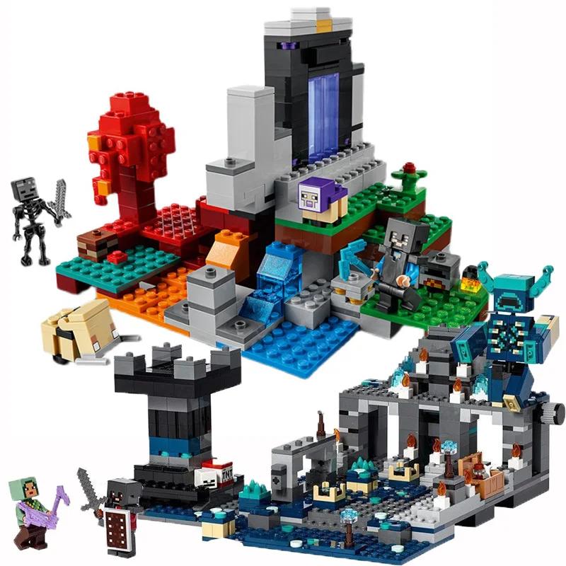 My Worlds Cross Whistle The Sword Outpost Compatible 21246 Dark World Building Brick Model Building Toy Kids Birthday Gift Toys