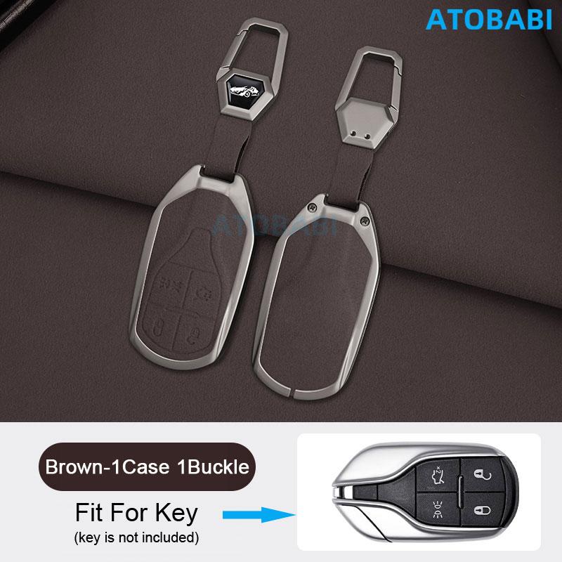 Zinc Alloy With Suede Leather Car Key Case Cover Bag For Maserati Ghibli     Levante Gt Quattroporte Accessories