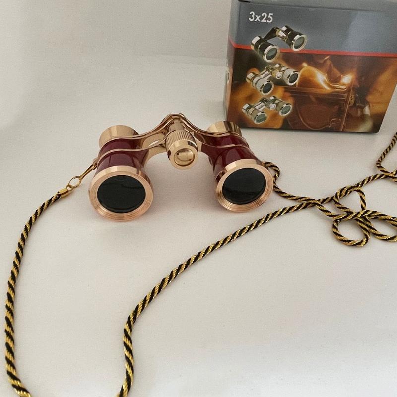 Opera Glasses Binoculars 3X25 Theater Glasses Mini Binocular Compact Lightweight with Chain Adults Kids Women in Concert