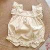 Newborn Baby Girls Jumpsuit Flying Sleeve Cotton Flower Embroidery Toddler Baby Girl Bodysuits Baby Girls Clothes for Summer