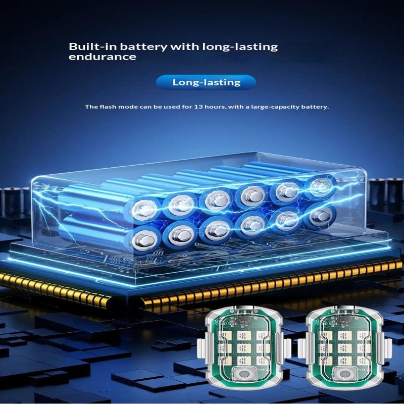 1Pcs Wireless Remote Led Strobe Decorative Light Rgb Colorful Vibration Sensing Warning Signal Light For Motorcycle Car