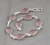 Solid 925 Sterling Silver Rose Quartz Gemstone Handmade Designer Bracelet, Gift For Her, Boho Jewelry