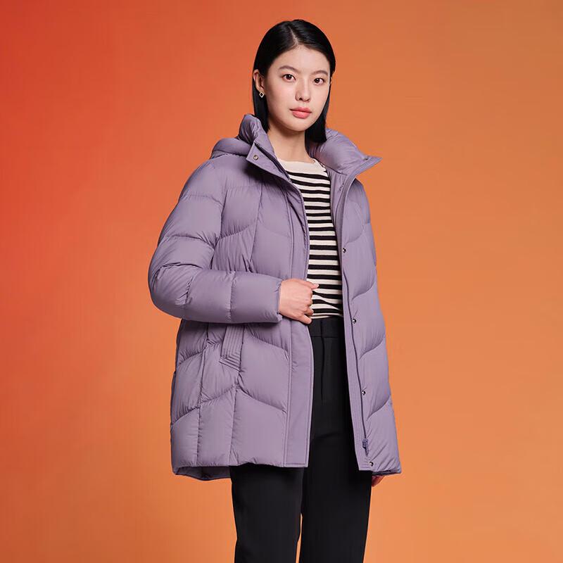 Tanboer Women's Mid-Length Hooded Down Jacket TW236558