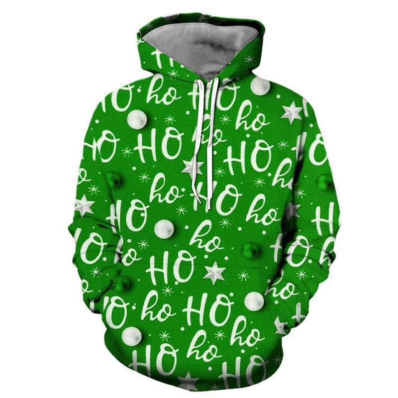2025 Autumn/Winter Men's Red Wine 3D Christmas Hoodie with Scarf