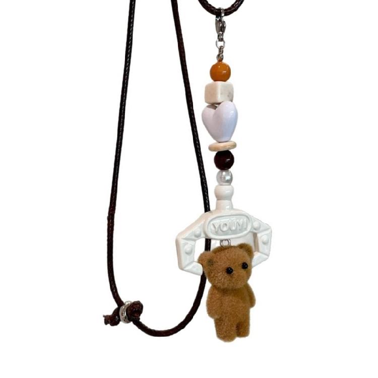 Multipurpose Sturdy Chain Necklace With Adorable Brown Lovely Bear Pendant Designs Fashion Accessory Casual Wear