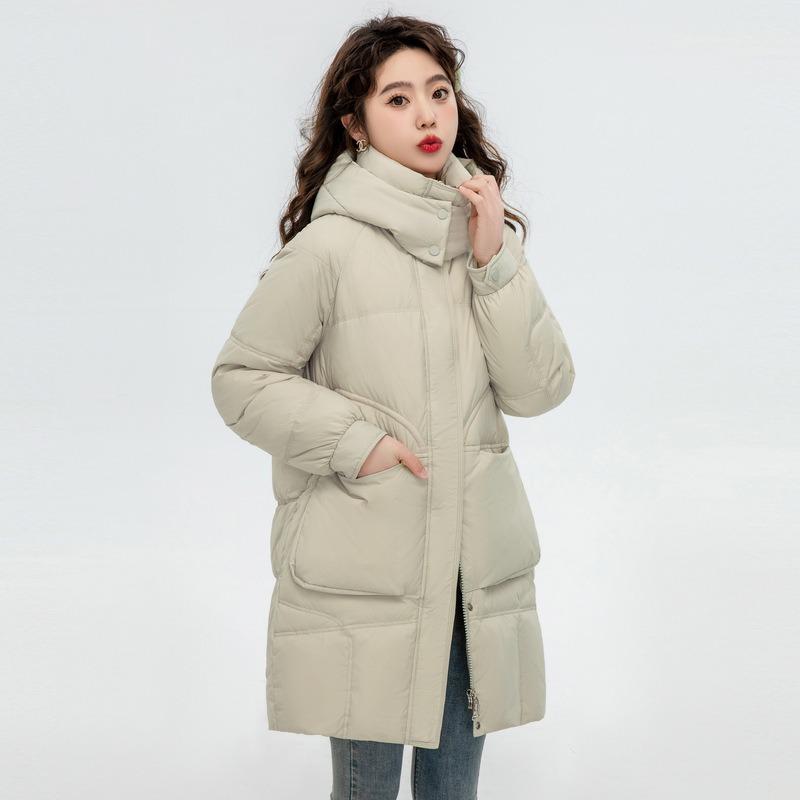 Winter New Middle-aged and Elderly Mother Down Cotton-padded Jacket for Women's Medium and Long Thickened Cotton-padded Jacket