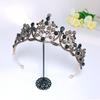 Personalized Bridal Jewelry Crown Tiara Retro Gold Black Diamond Headband  Wedding Gauze Accessories  Halloween Crown