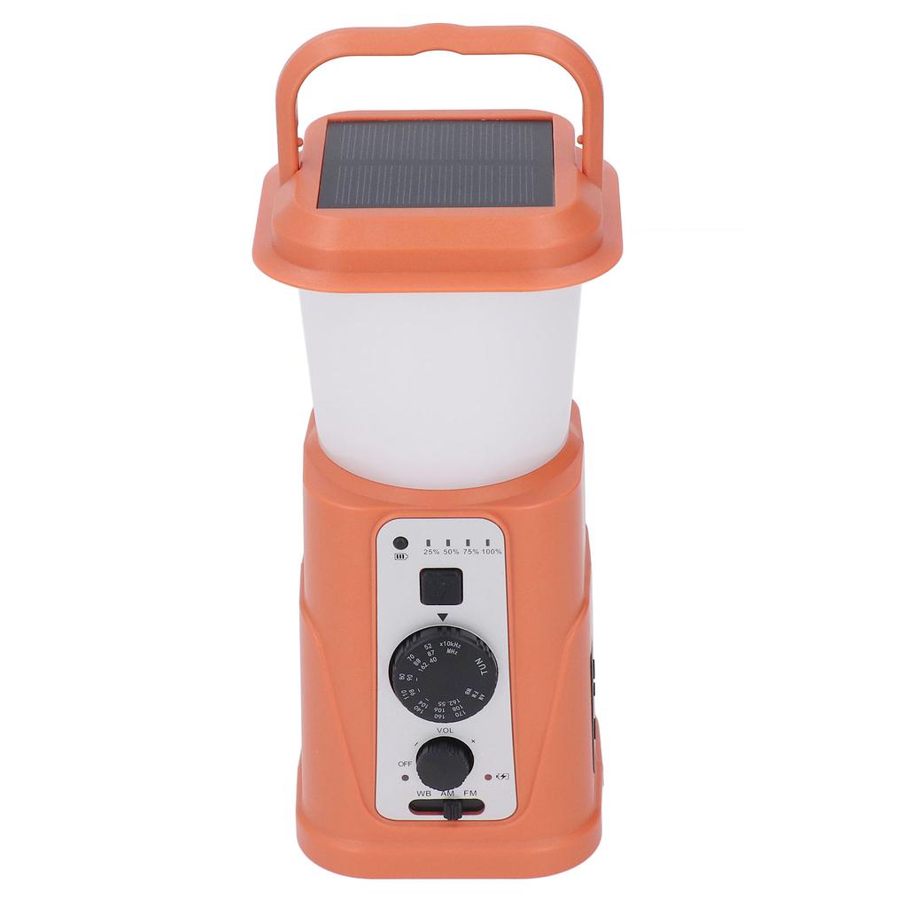 Camping Lamp Hand Cranked Solar Power Indicator LED IPX3 Waterproof Rechargeable Camping Light for