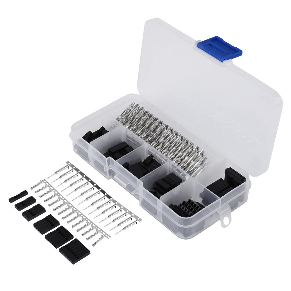 370pcs Wire Jumper Pin Connector Housing Terminal Kit and MF Crimp Pins