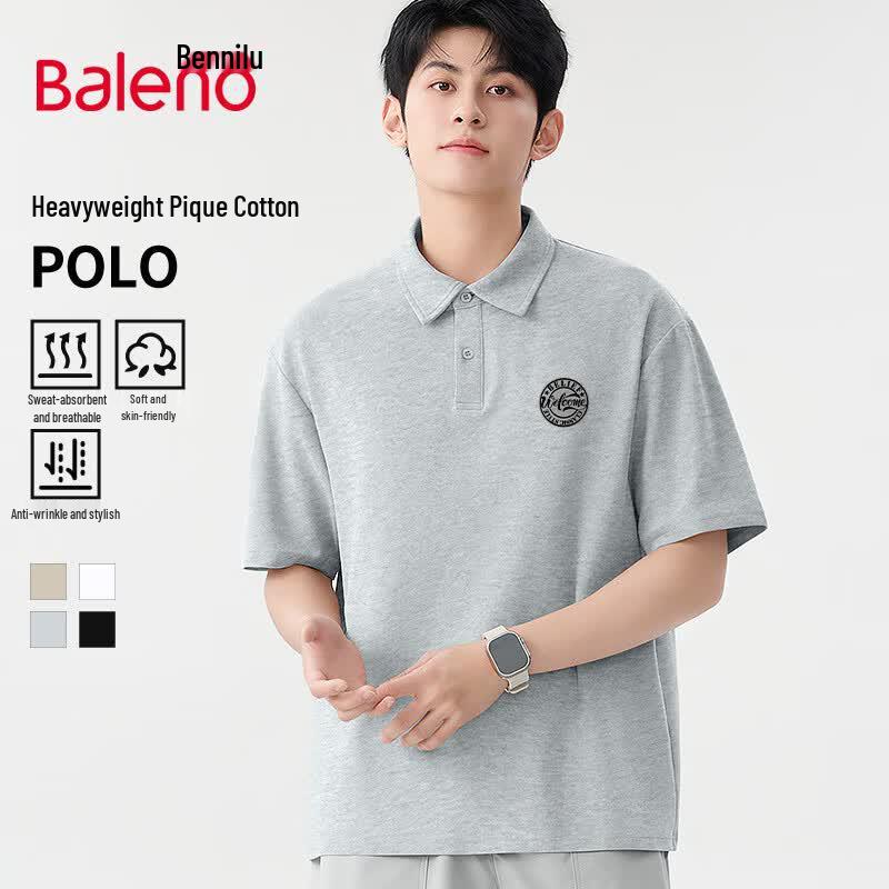 

Baleno Men s Retro Printed Heavyweight Polo Shirt 4XL