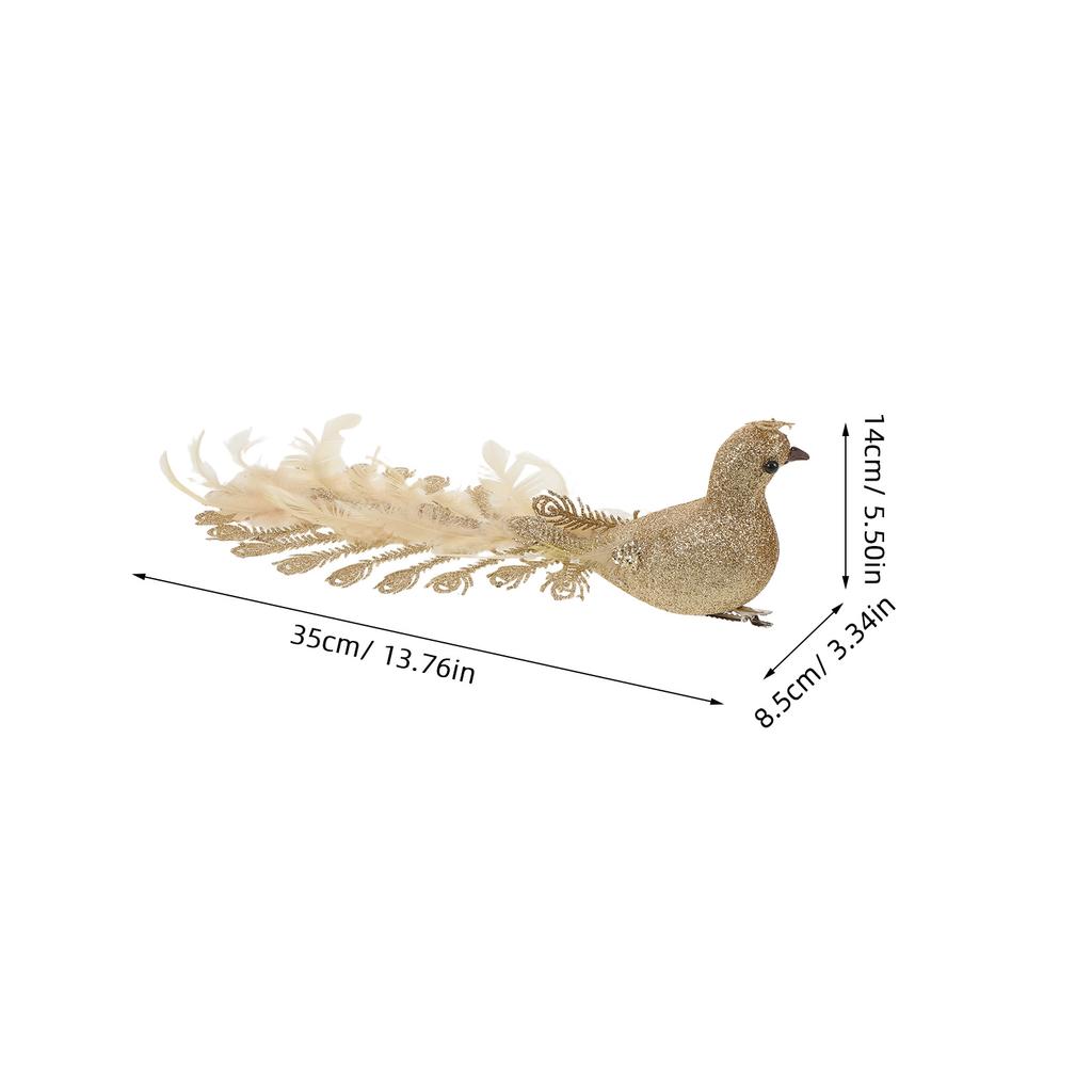 Künstliche Pfauendekoration Glitzernde Ornamente Realistische Vögel Hängende Dekoration Weihnachtsbaum Feiertagsdekorationen Heimausstellung