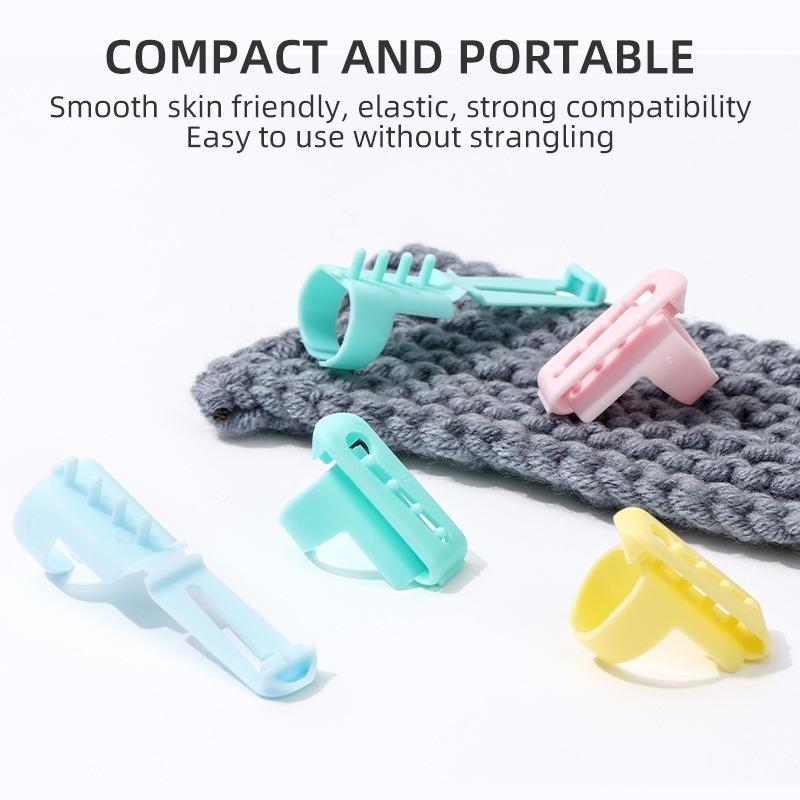 4 PIÈCES Diviseur de Fil en Plastique Coloré Outil Manuel DIY pour Tricot de Pulls Guide-fil Diviseur pour Doigts Accessoires de Tricot Fournitures de Couture