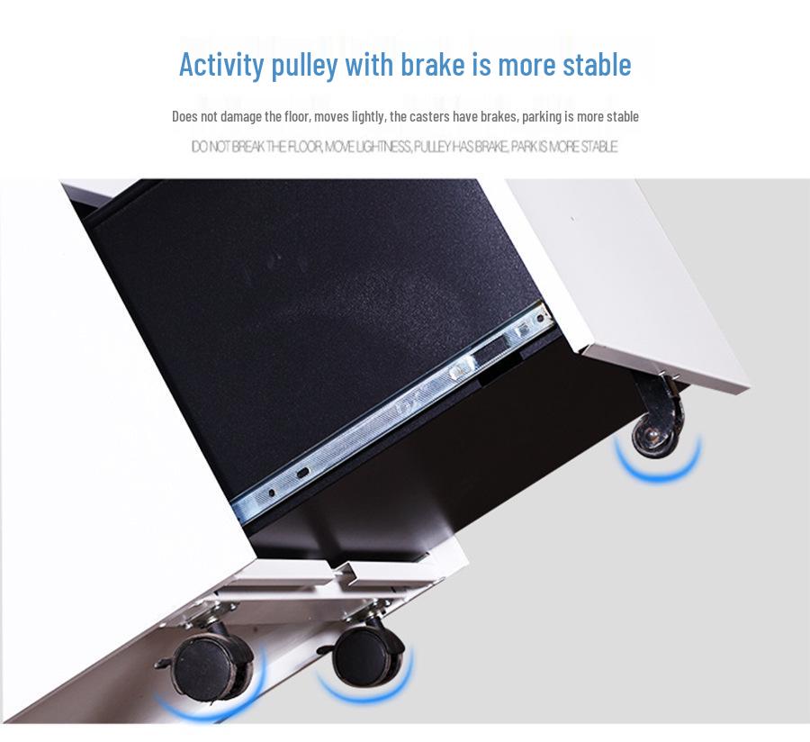 Three-Drawer Metal Mobile Filing Cabinet - Desk-Side A4 Steel Storage