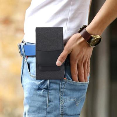 Universal Oxford Cloth Phone Pouch Double Layer Phone Waist Bag with Metal Belt Clip Outdoor Activities for 13max