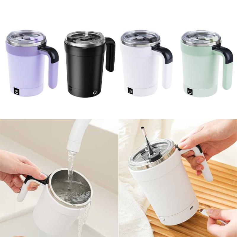 Automatic Stirring Coffee Mug Rechargeable Temperature Display For  Beverages Auto Stirring Milk Cup White, Purple, Green, Black