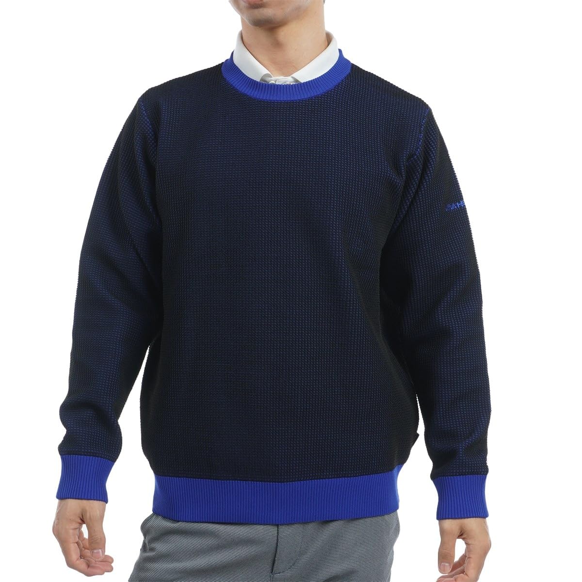 

Viva Heart Men s Golf Sweater with Morpho Butterfly Design, 3D Jackal Print, Lightweight, Lined Knit, Blue, 01112011