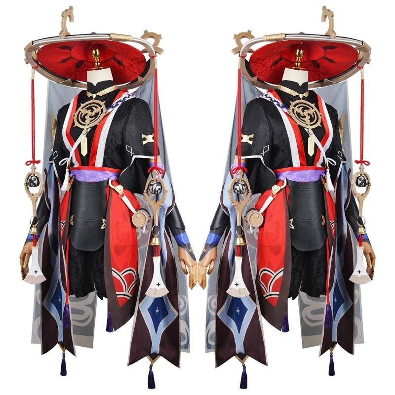 Game   Scaramouche Cosplay   Costume Wanderer Wig Shoe Set Anime Halloween Party Cosplay Uniform
