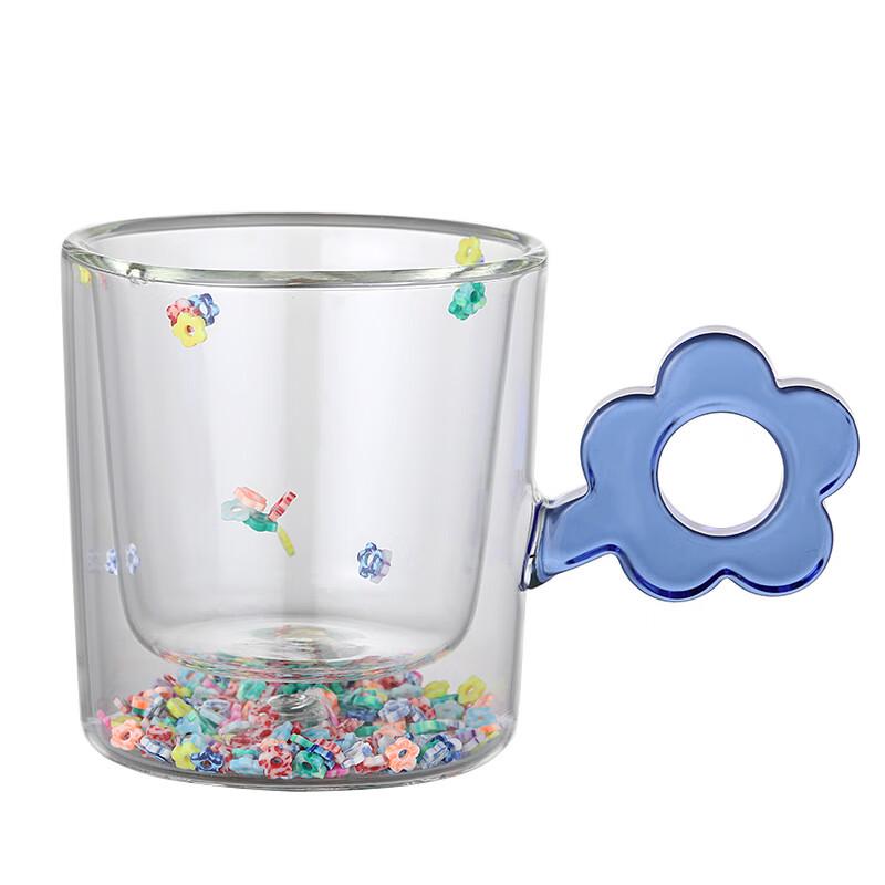 Shangqi Double-Layer Flower Glass Cup