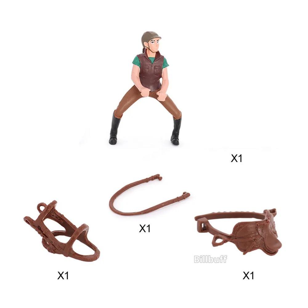 Model Cursă de Cai DIY Călăreț Animal de Fermă Figurine Figurine Acțiune și Jucărie Jucării Emulație ABS pentru Copii Cadou de Crăciun Aniversare